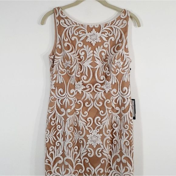 NWT Adrianna Papell Women's Sequin Embroidered Sheath Dress 4 - Picture 5 of 9
